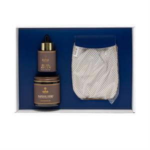 Cofanetto Rituale Hammam - Sapone Nero, Olio di Argan e Guanto Esfoliante in Mini e Set