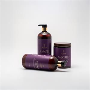 Shampoo per Capelli Secchi e Sfibrati con Estratti di Triphala e Ashwagandha, Olio di Ricino e Succo di Aloe BIO PRO 1l in Linea Professionale