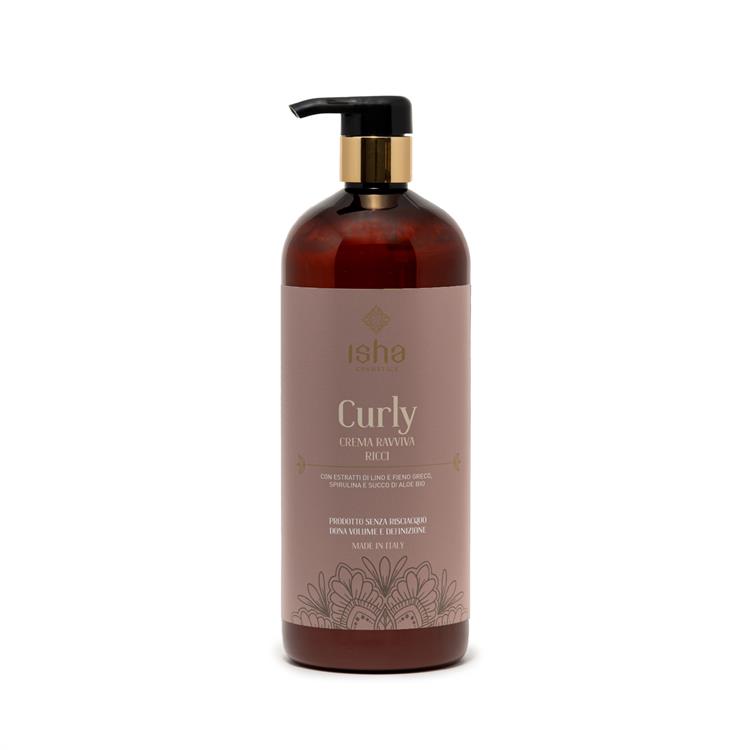 Curly Crema Ravviva Ricci per capelli naturalmente ricci Con estratti di Lino e Fieno greco, Spirulina e succo d’Aloe Bio PRO 1l