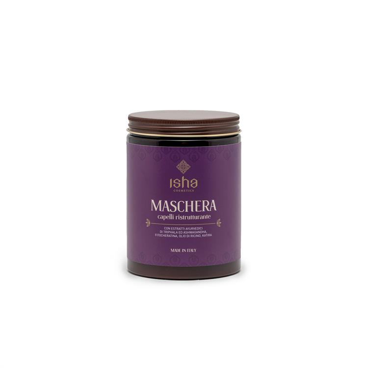 Maschera Capelli Ristrutturante Con Estratti Ayurvedici di Triphala ed Ashwagandha, Fitocheratina, Olio di Ricino, Katira PRO 1l