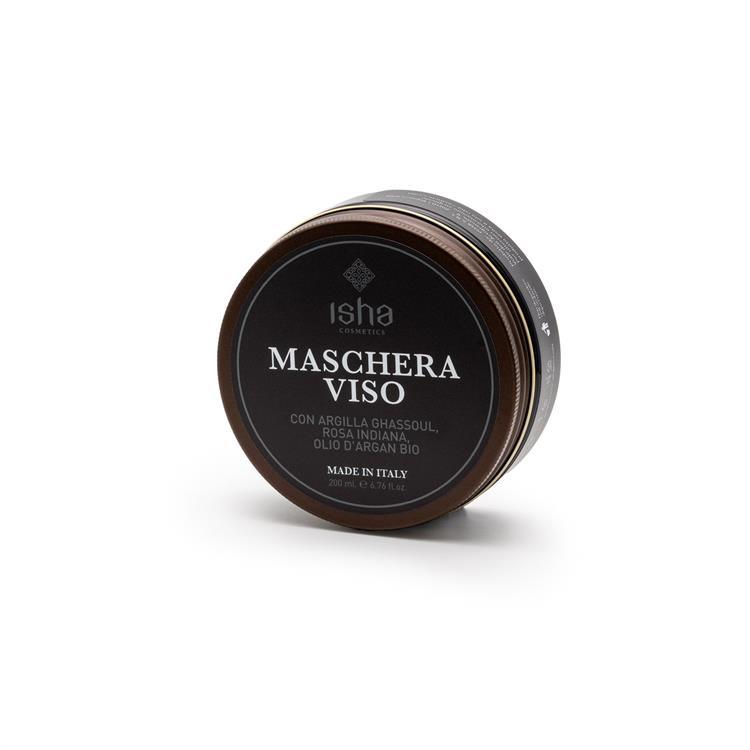 Maschera Viso Purificante con Argilla Ghassoul, Rosa Indiana e Olio di Argan Biologico