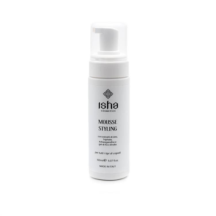 Mousse Styling per tutti i tipi di capelli Con Estratti di Lino, Triphala, Ashwagandha e Gel di Fico d'India