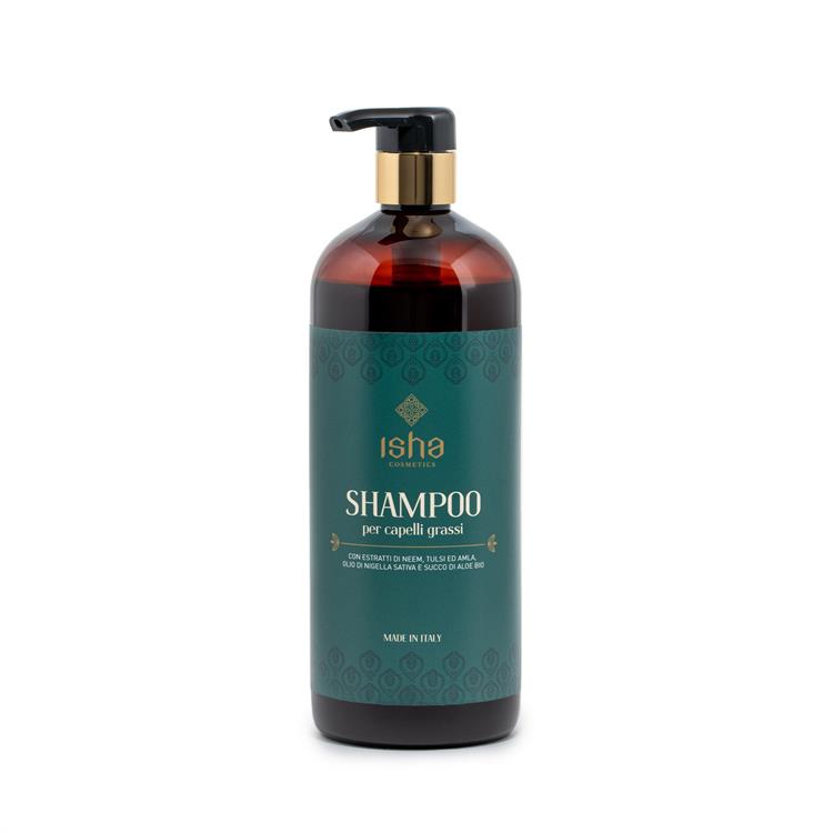 Shampoo per Capelli Grassi Con Estratti di Neem, Tulsi ed Amla, Olio di Nigella Sativa e succo di Aloe BIO PRO 1l