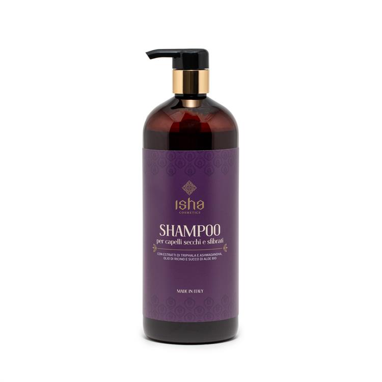 Shampoo per Capelli Secchi e Sfibrati con Estratti di Triphala e Ashwagandha, Olio di Ricino e Succo di Aloe BIO PRO 1l