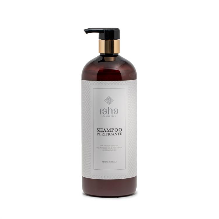Shampoo Purificante Con Argilla Ghassoul del Marocco, Gel di Fico d'India, Olio di Argan BIO PRO 1l